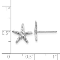 14k White Gold Starfish Post Earrings-TM766W