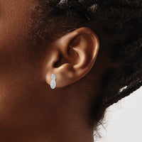14K White Gold Polished and Textured Pineapple Post Earrings-TM773W