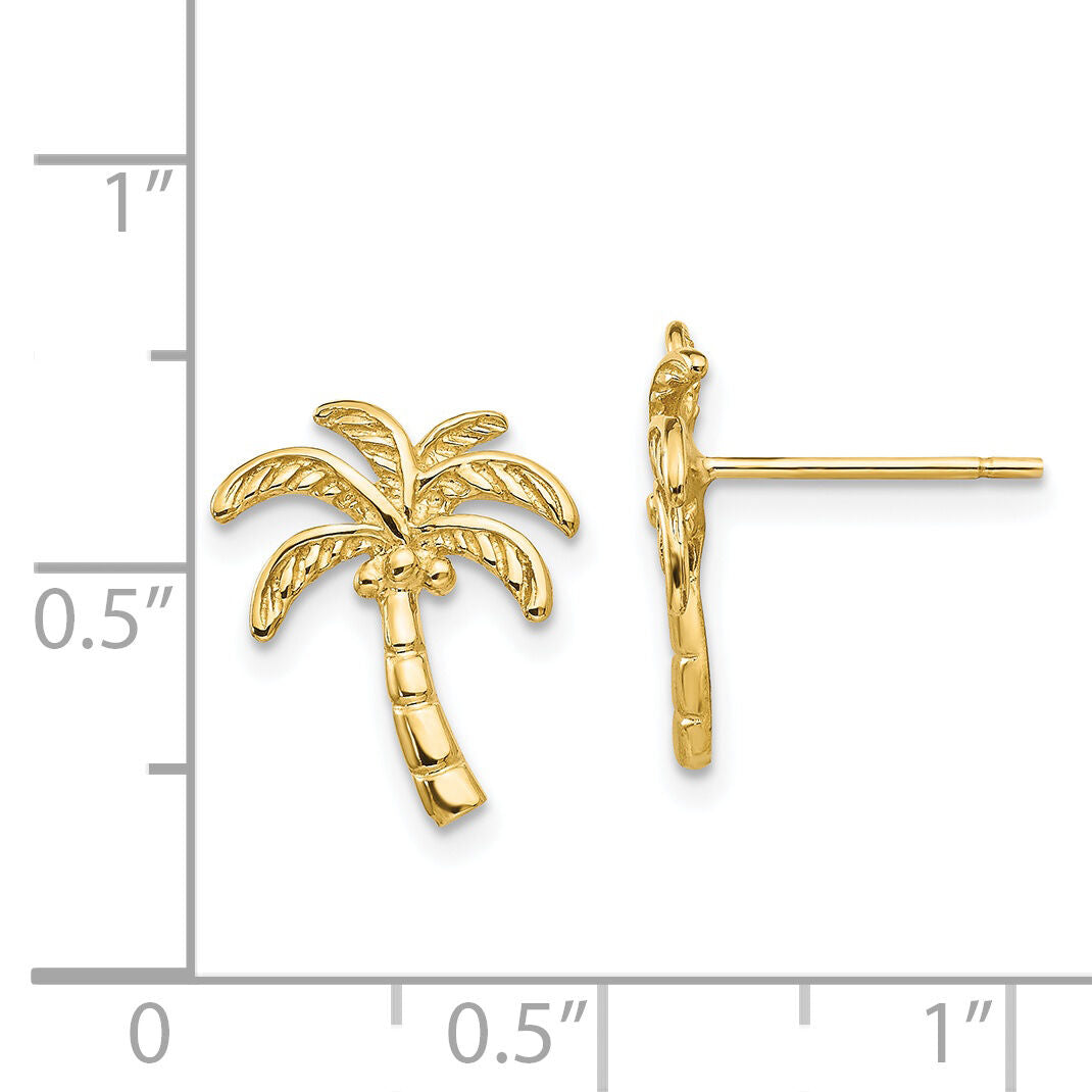 14k Palm Tree Post Earrings-TM774