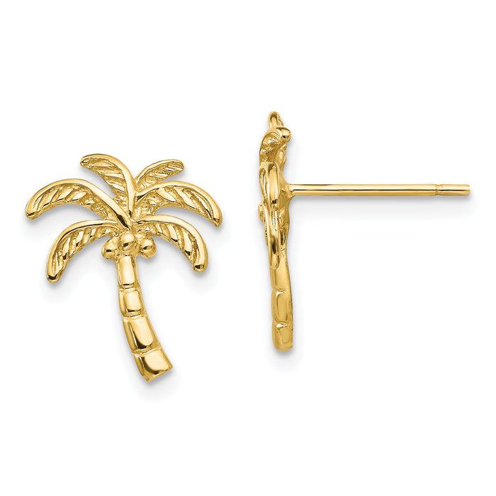 14k Palm Tree Post Earrings-TM774