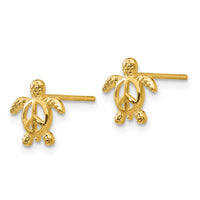 14k Peace Turtle Post Earrings-TM777