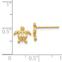 14k Peace Turtle Post Earrings-TM777