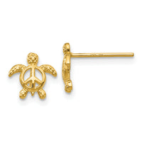 14k Peace Turtle Post Earrings-TM777