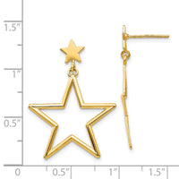 14k Star Dangle Post Earrings-TM785