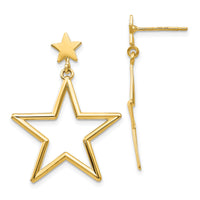 14k Star Dangle Post Earrings-TM785