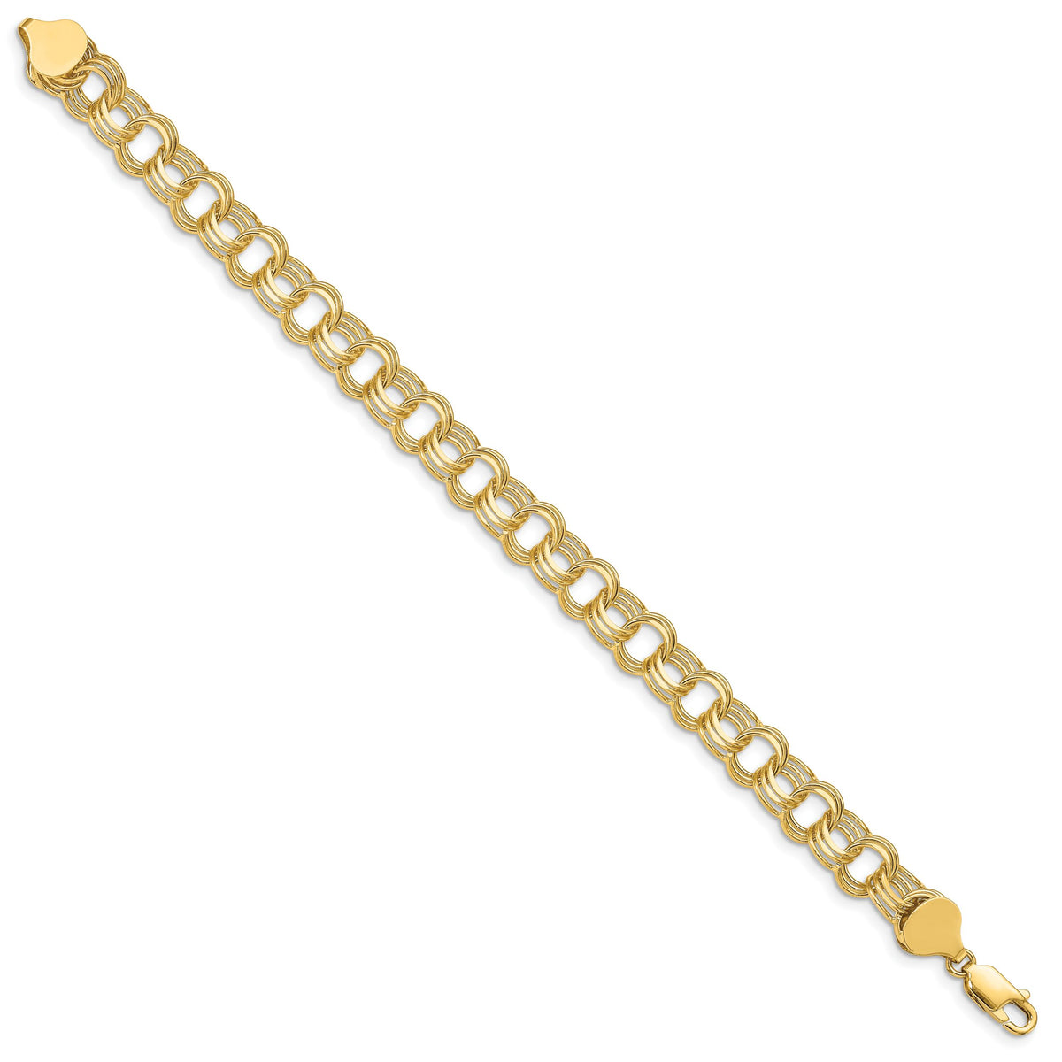 14k Triple Link Charm Bracelet-TO665-7