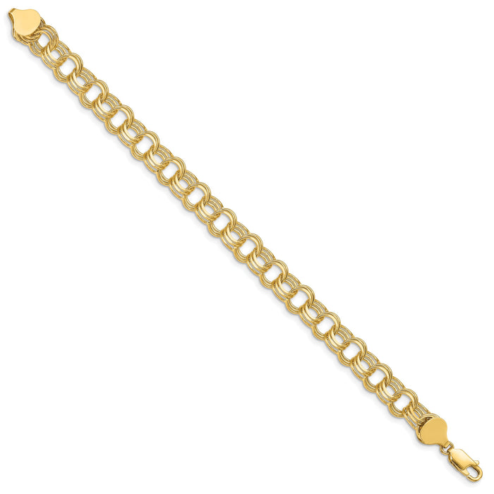 14k Triple Link Charm Bracelet-TO665-8