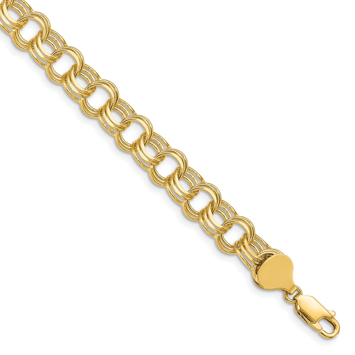 14k Triple Link Charm Bracelet-TO665-8