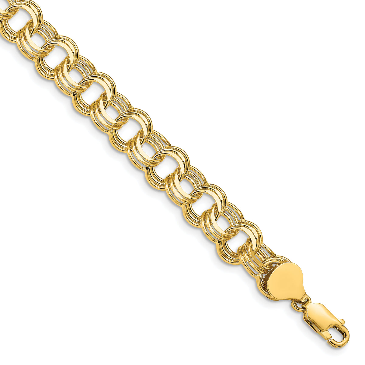14k Triple Link Charm Bracelet-TO666-8