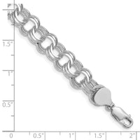 14k White Gold Triple Link Charm Bracelet-TO666W-7