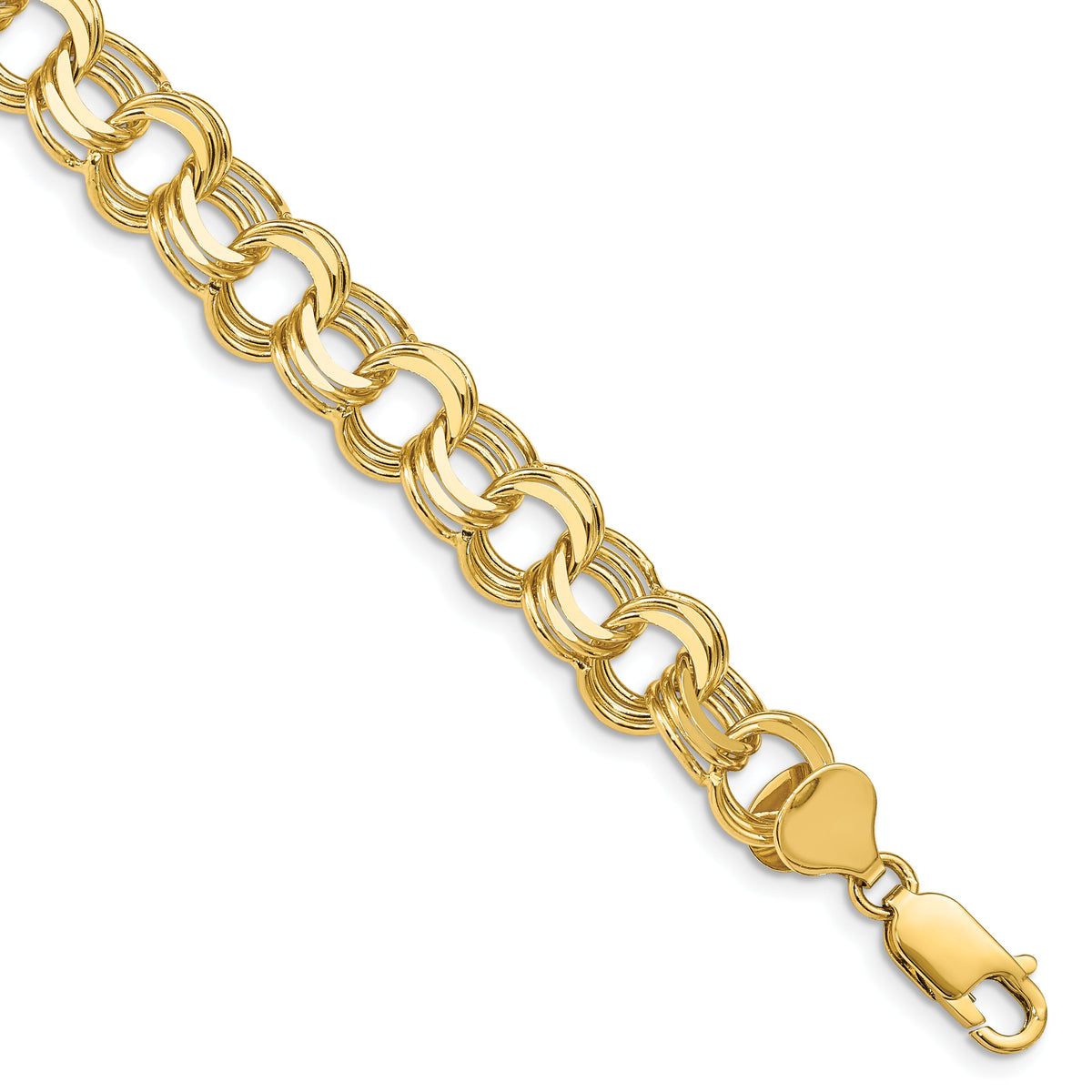 14k Triple Link Charm Bracelet-TO667-8