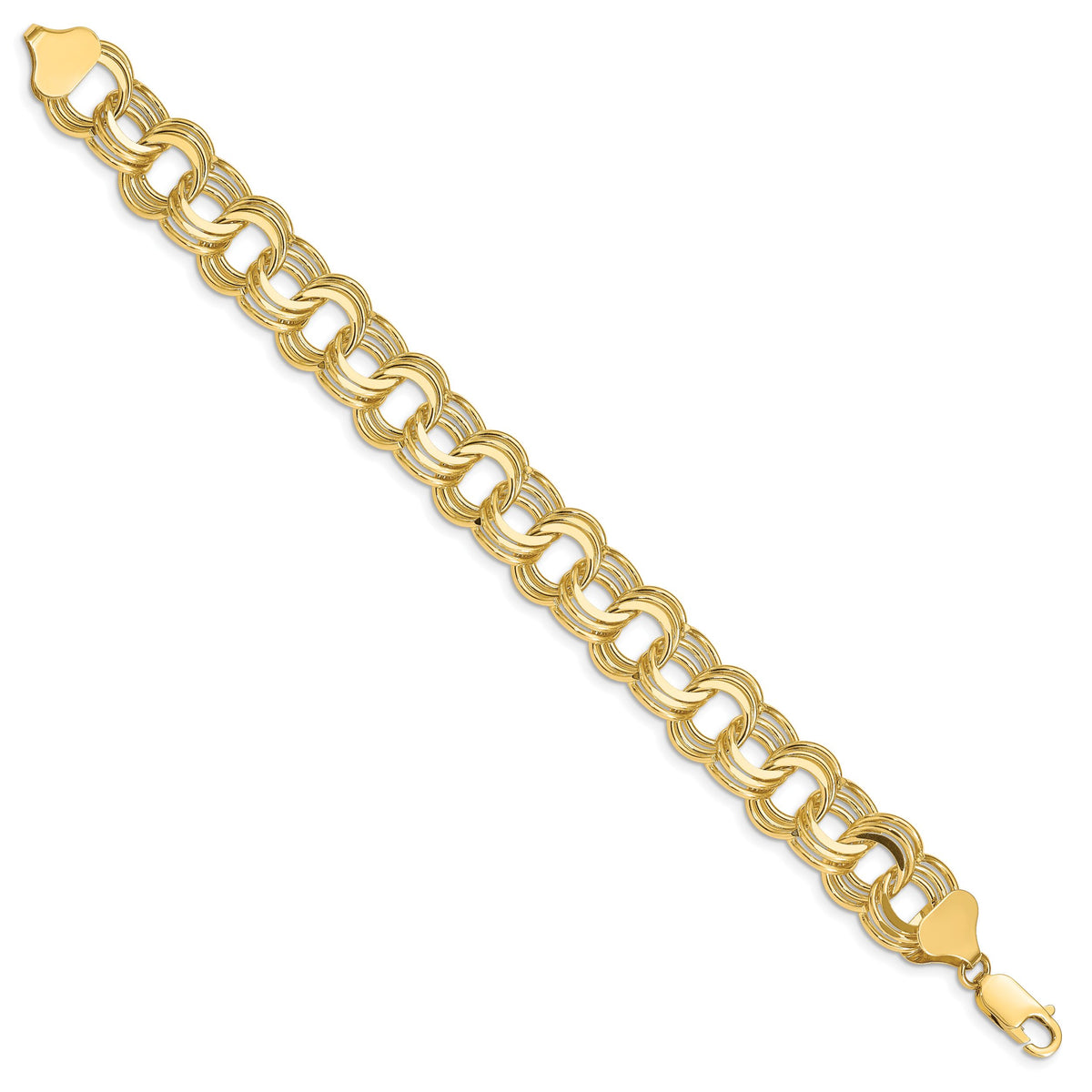 14k Triple Link Charm Bracelet-TO669-7