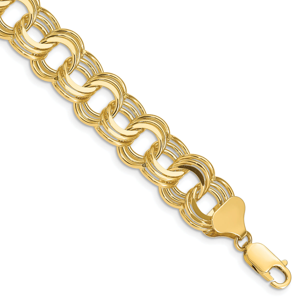 14k Triple Link Charm Bracelet-TO669-7