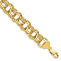 14k Triple Link Charm Bracelet-TO670-8.5