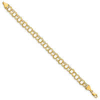 14k Triple Link Charm Bracelet-TO748-7