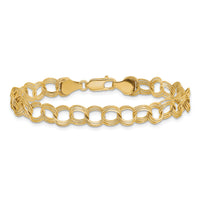 14k Triple Link Charm Bracelet-TO748-7