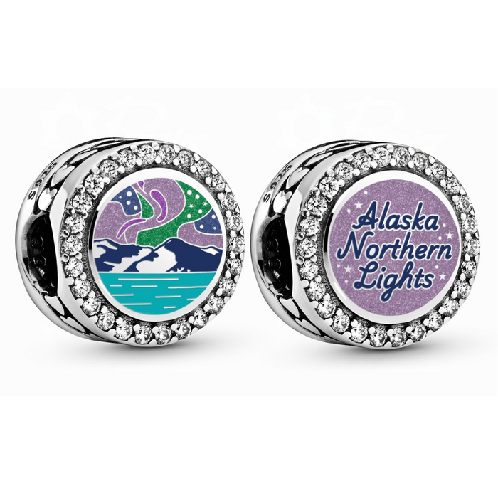 ALASKA NORTHERN LIGHTS REVERSIBLE PANDORA CHARM
