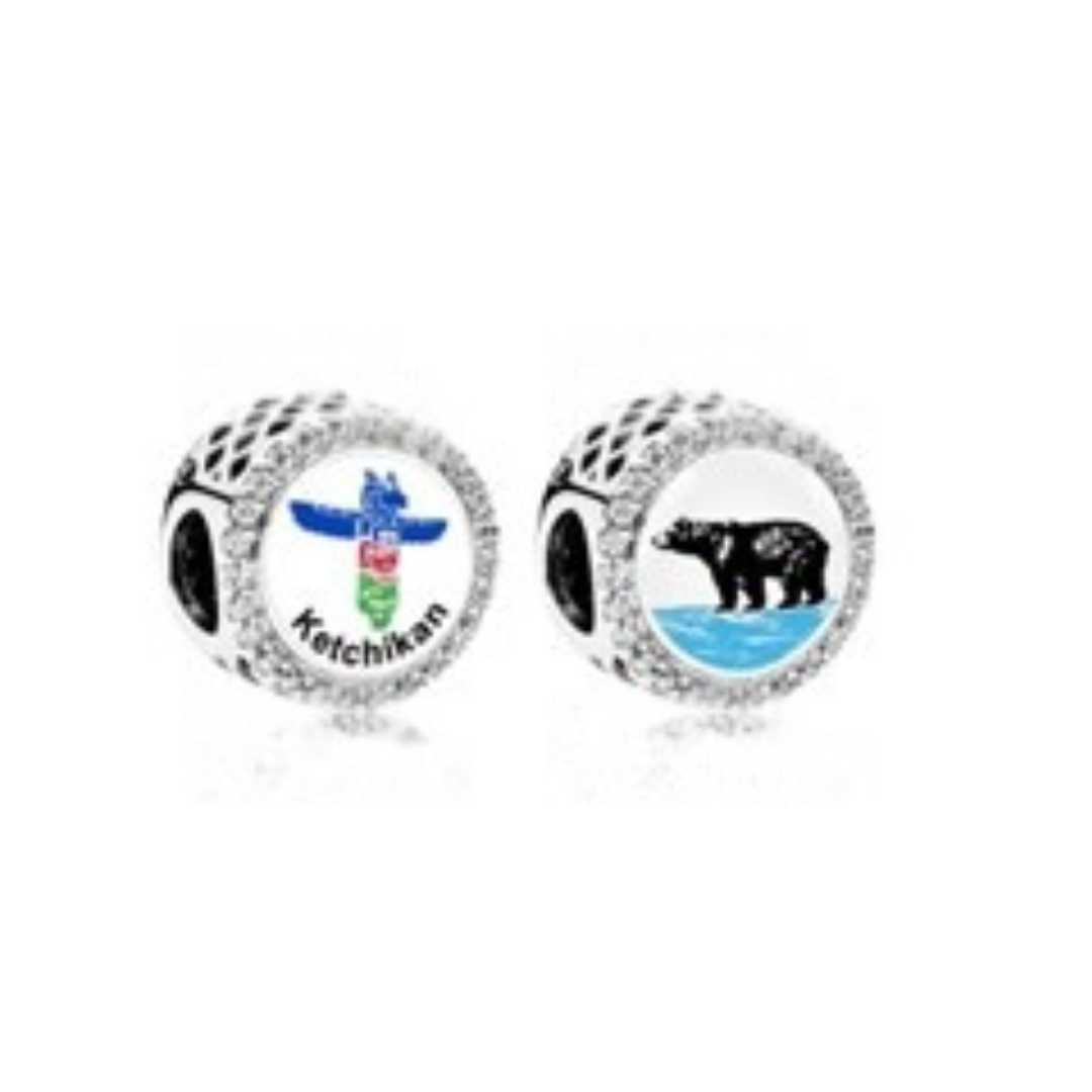 TOTEM & BEAR KETCHIKAN REVERSIBLE PANDORA CHARM