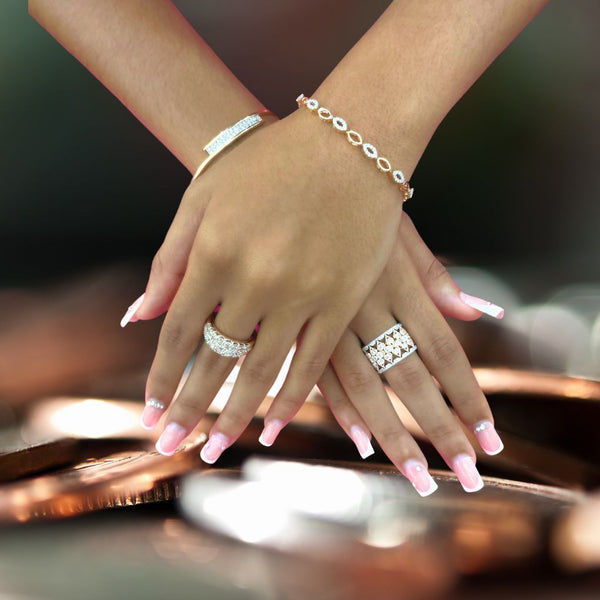 ROSE GOLD WITH DIAMONDS RINGS AND BRACELETS