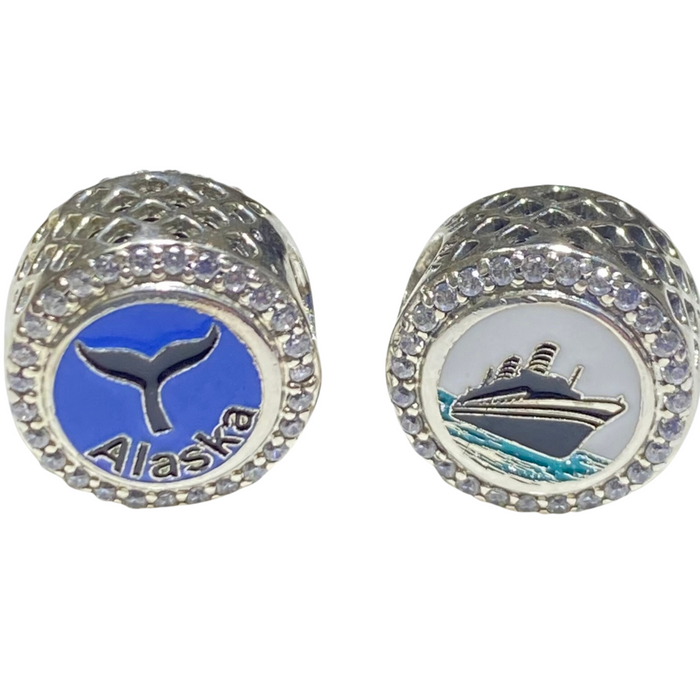 WHALE TAIL & CRUISE SHIP REVERSIBLE PANDORA CHARM