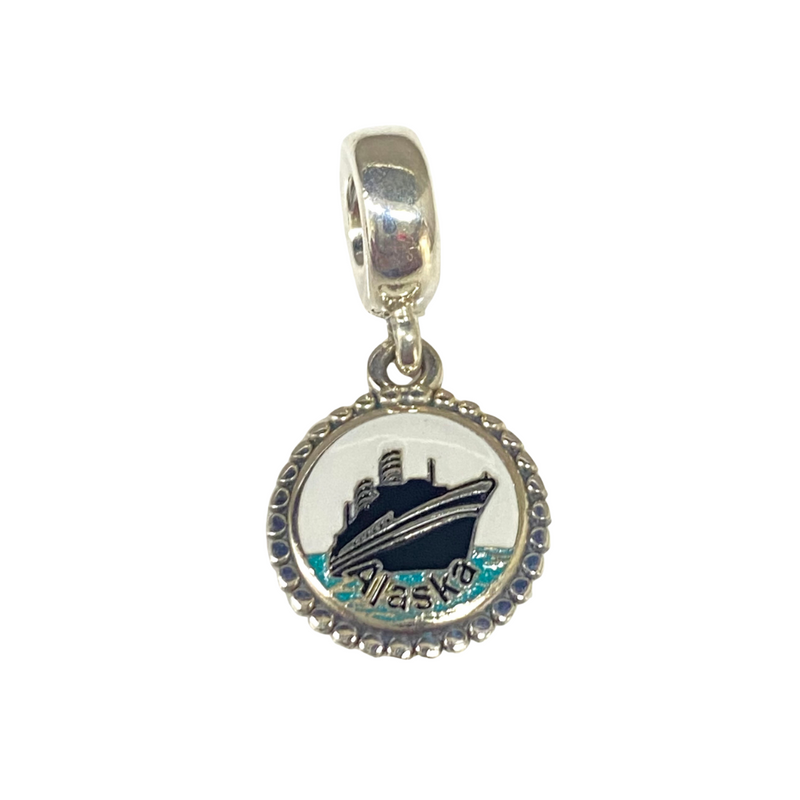 ALASKA ENGRAVED CRUISE SHIP DANGLING PANDORA CHARM