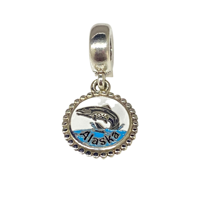 ALASKA ENGRAVED SALMON DANGLING PANDORA CHARM