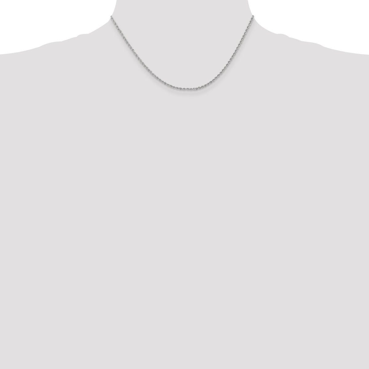 14k WG 1.5mm Regular Rope Chain-W012S-16