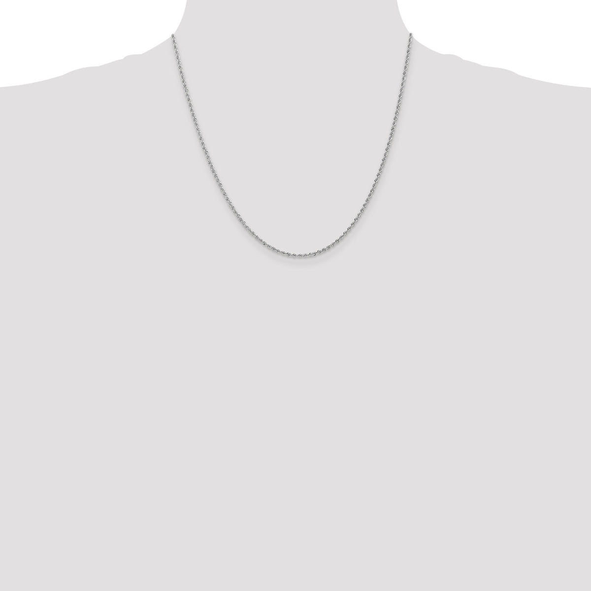 14k WG 1.5mm Regular Rope Chain-W012S-20