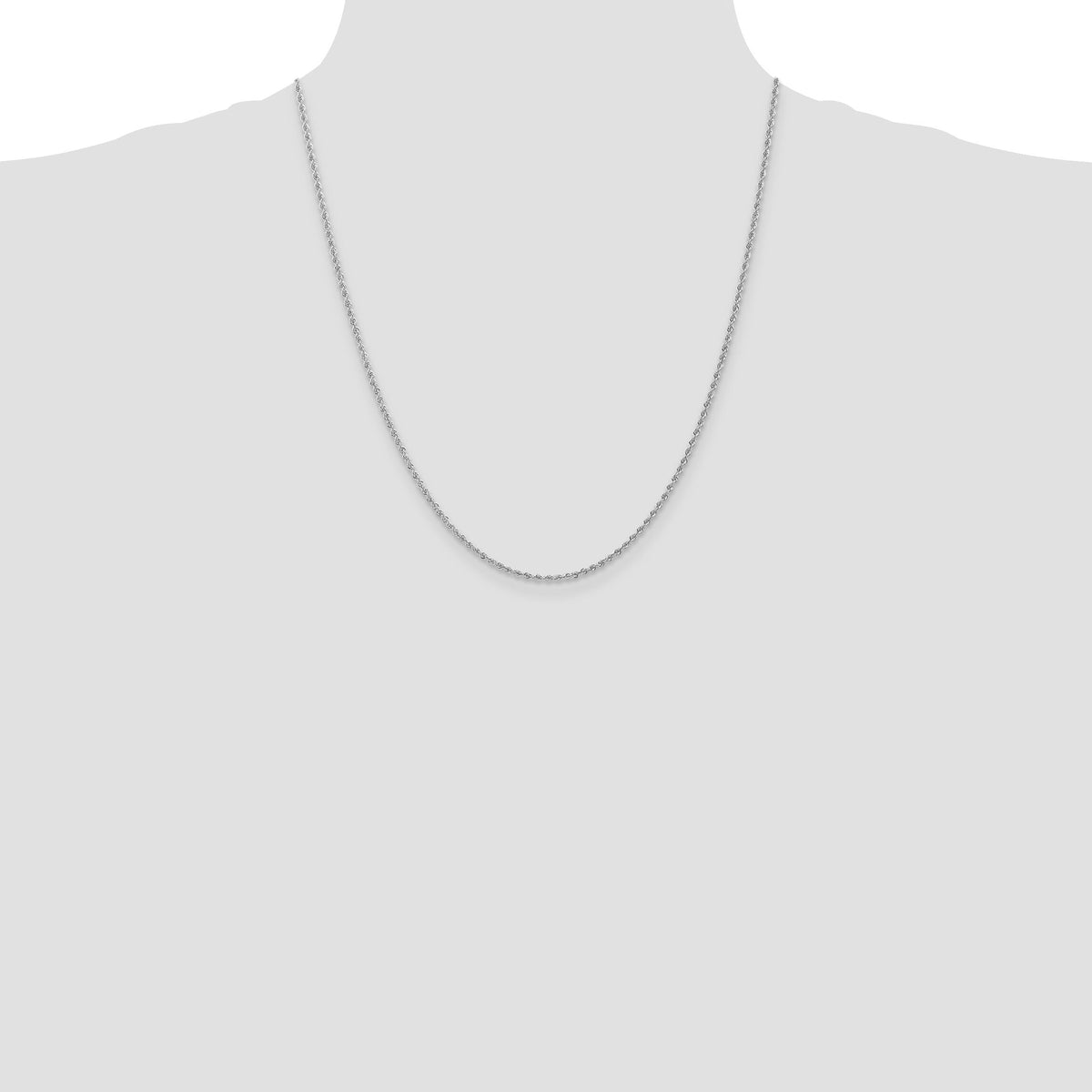 14k WG 1.5mm Regular Rope Chain-W012S-22