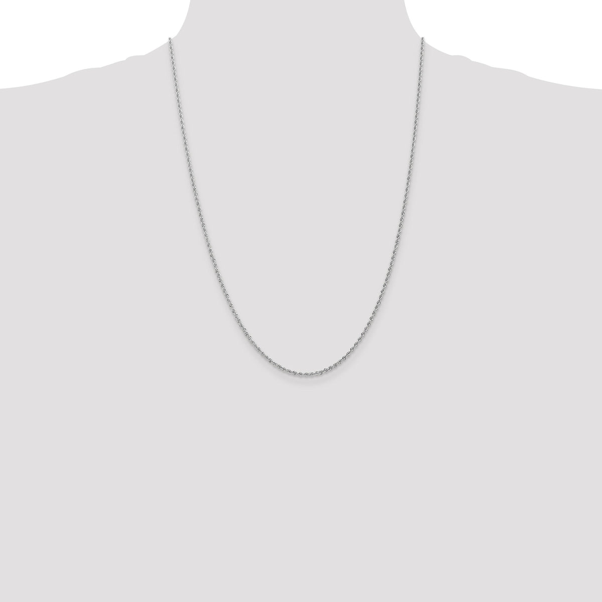 14k WG 1.5mm Regular Rope Chain-W012S-24