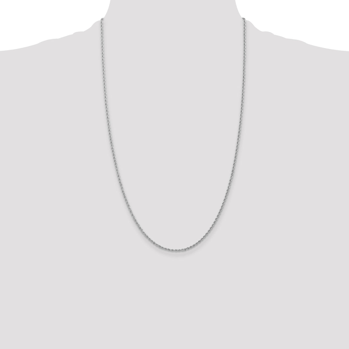 14k WG 1.5mm Regular Rope Chain-W012S-26