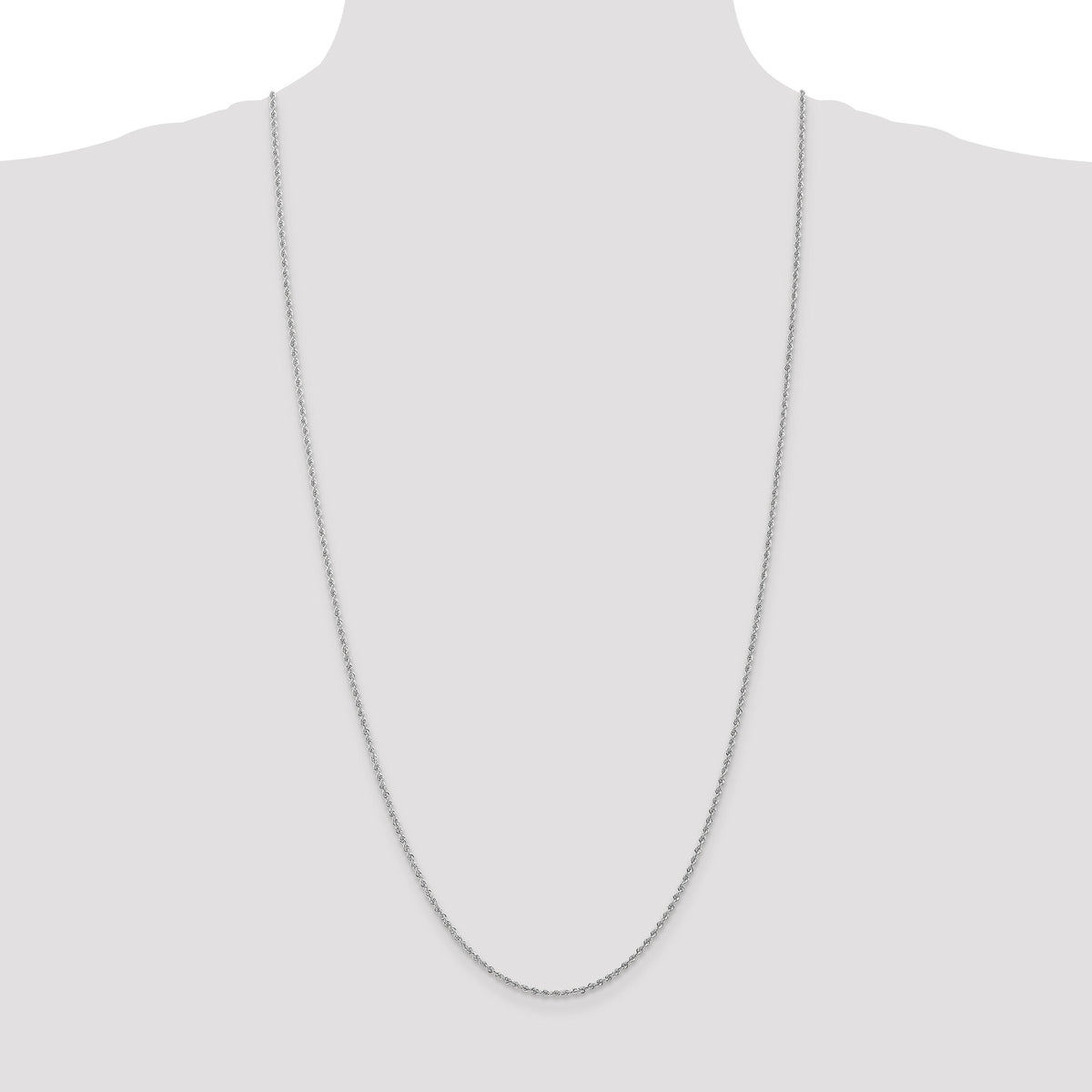 14k WG 1.5mm Regular Rope Chain-W012S-30