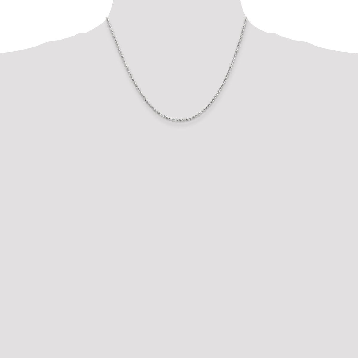 14k WG 2.0mm Regular Rope Chain-W014S-18