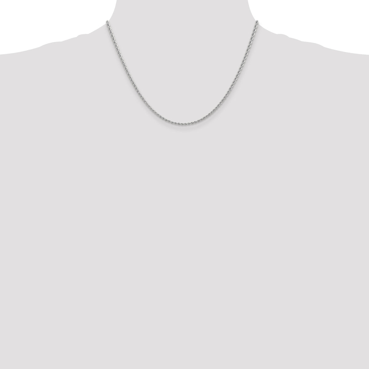 14k WG 2.25mm Regular Rope Chain-W016S-18