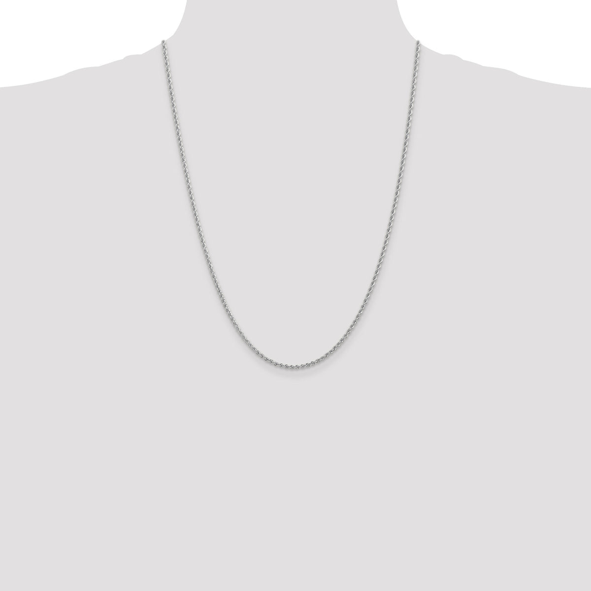 14k WG 2.25mm Regular Rope Chain-W016S-24