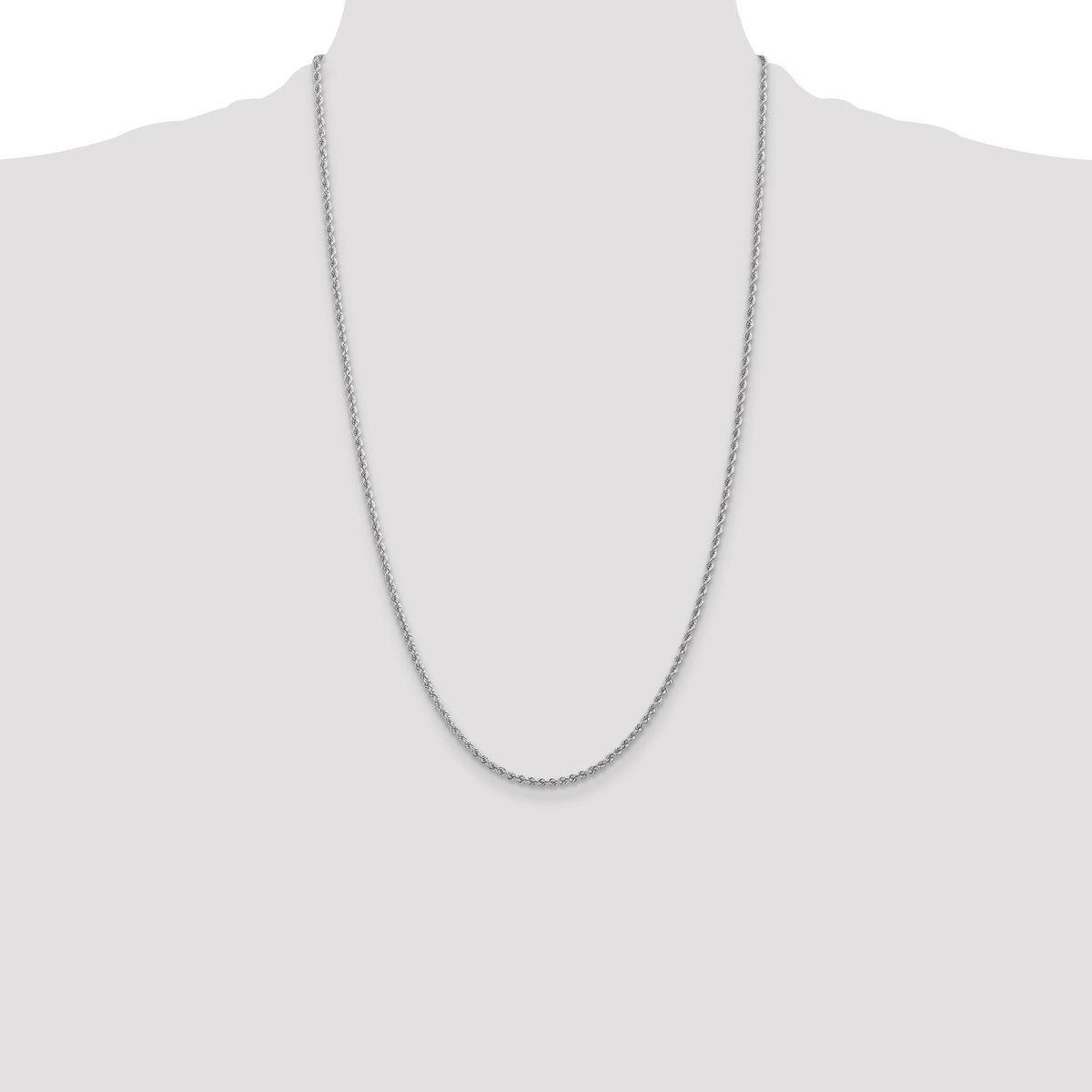14k WG 2.25mm Regular Rope Chain-W016S-26