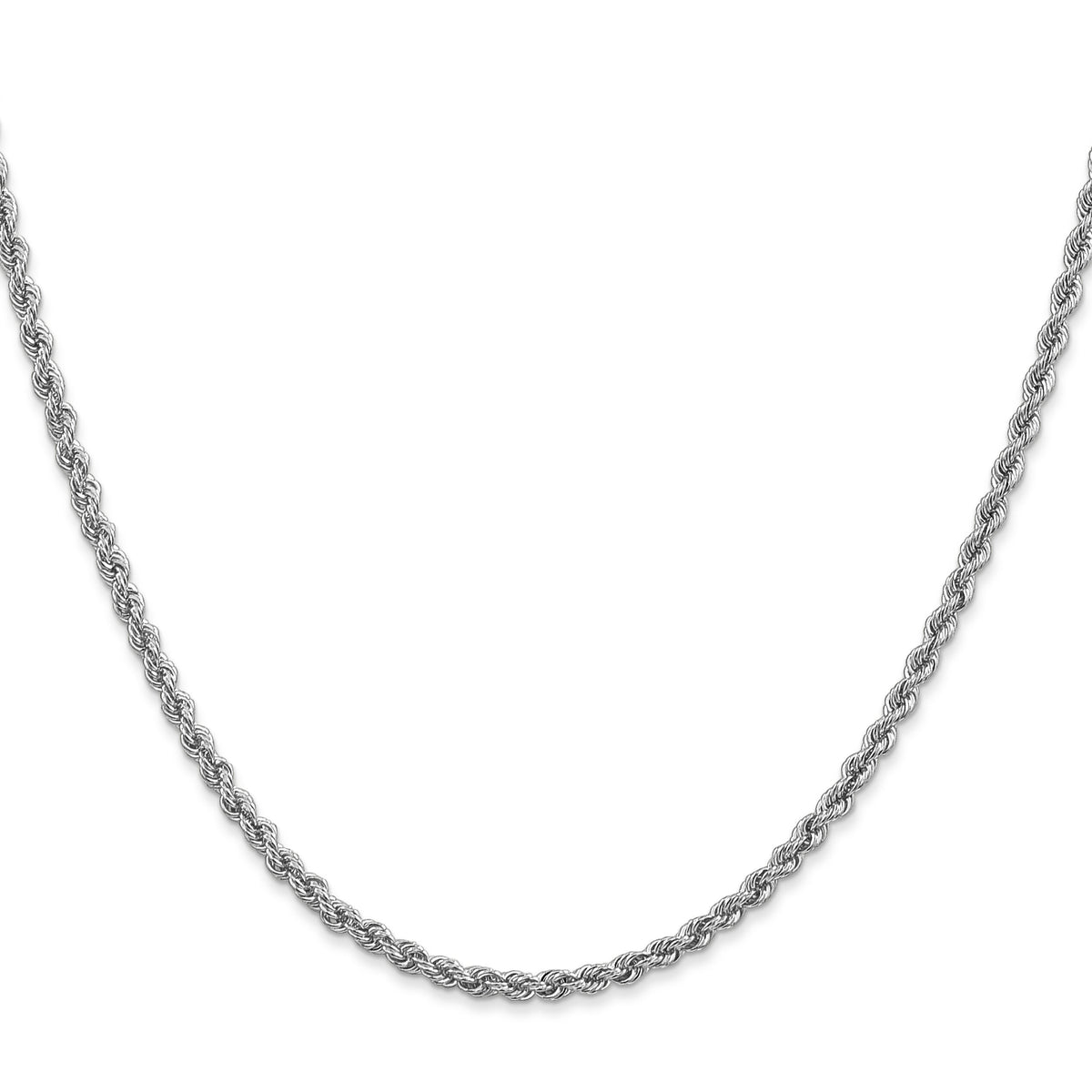 14k WG 2.5mm Regular Rope Chain-W018S-22