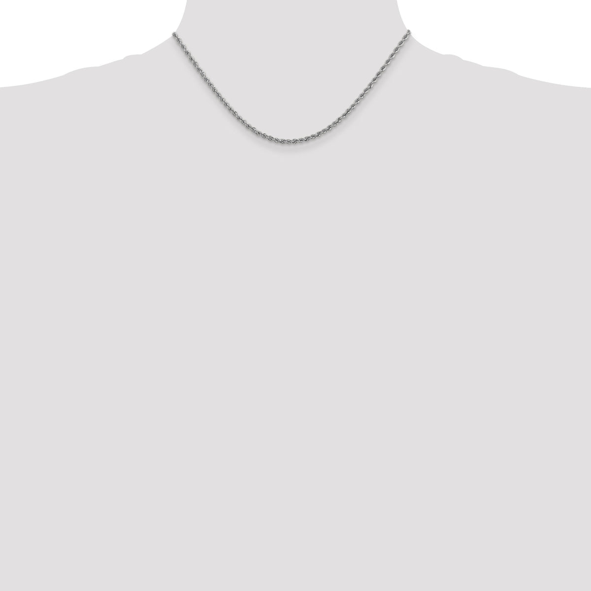 14k WG 2.5mm Regular Rope Chain-W018S-16