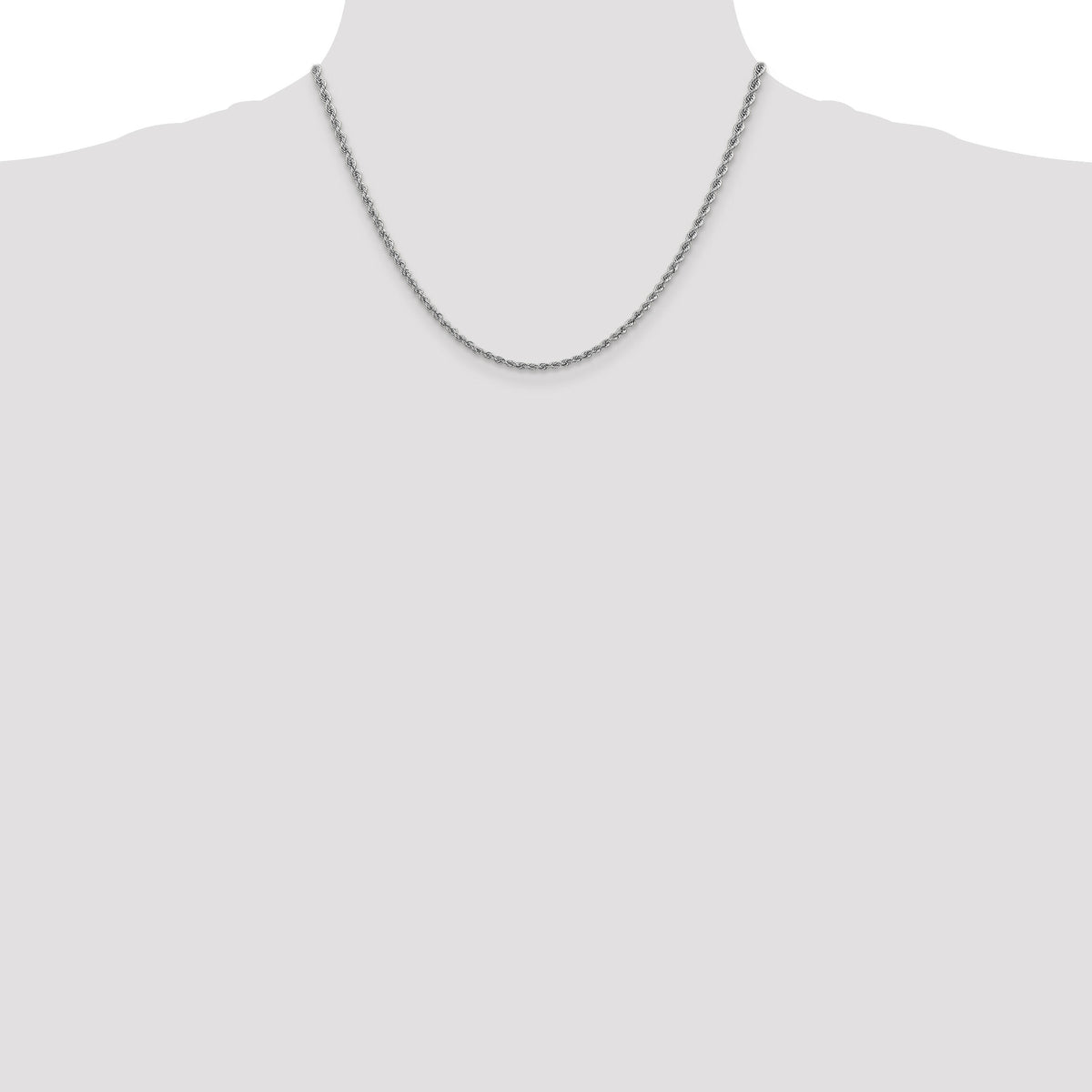 14k WG 2.5mm Regular Rope Chain-W018S-18