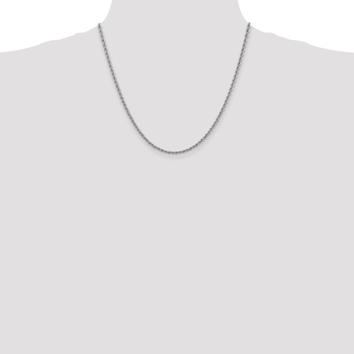 14k WG 2.5mm Regular Rope Chain-W018S-20