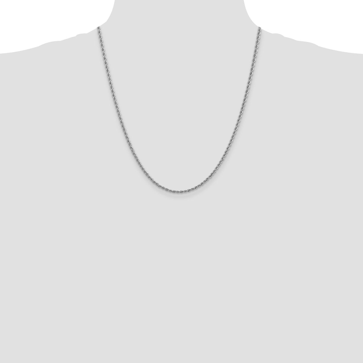 14k WG 2.5mm Regular Rope Chain-W018S-22