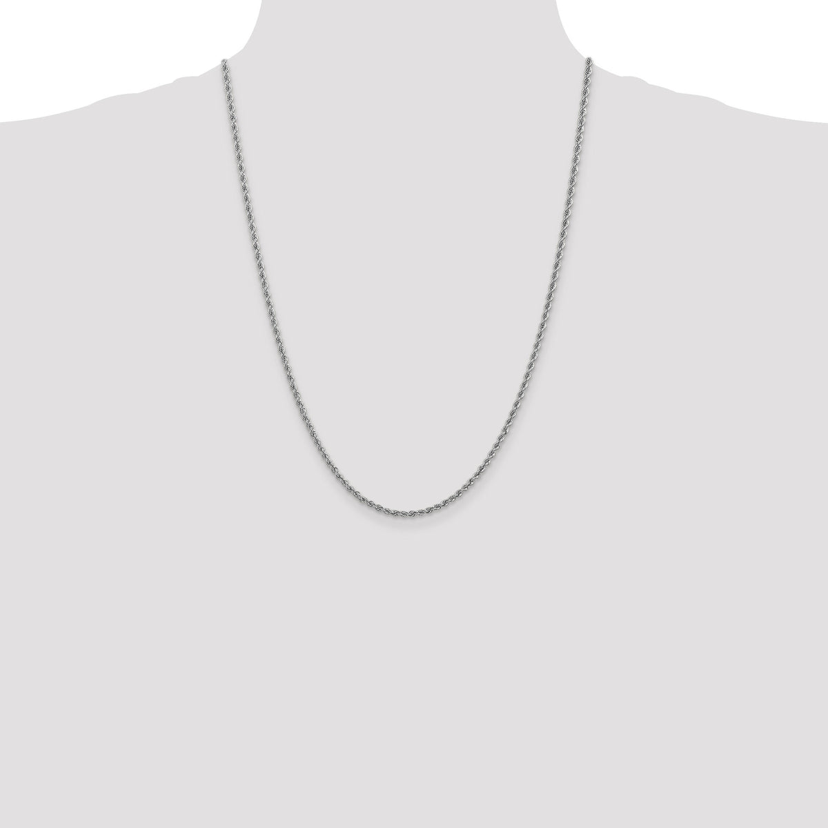 14k WG 2.5mm Regular Rope Chain-W018S-24