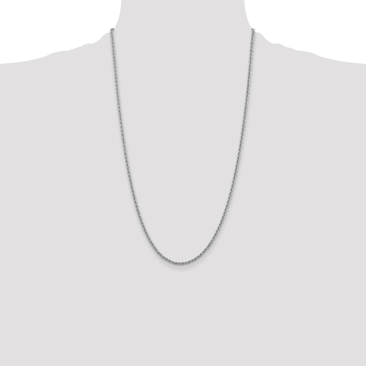 14k WG 2.5mm Regular Rope Chain-W018S-26