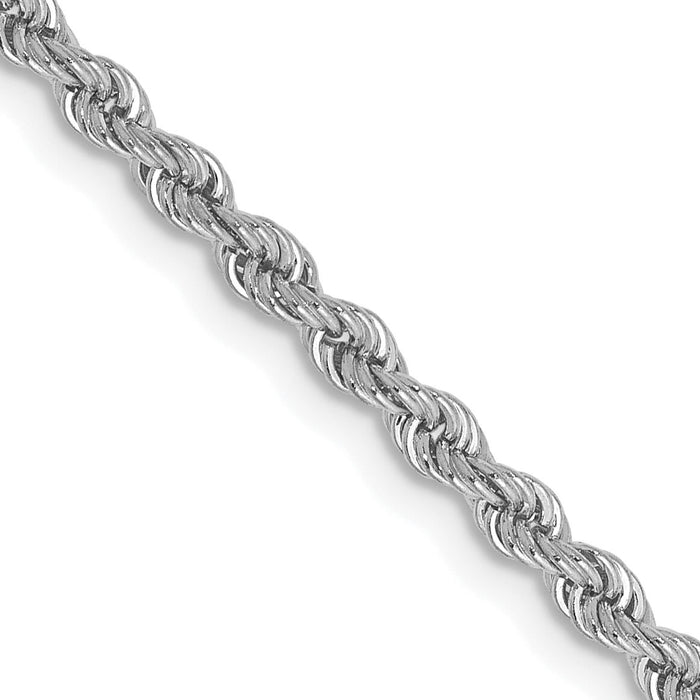 14k WG 2.5mm Regular Rope Chain-W018S-30