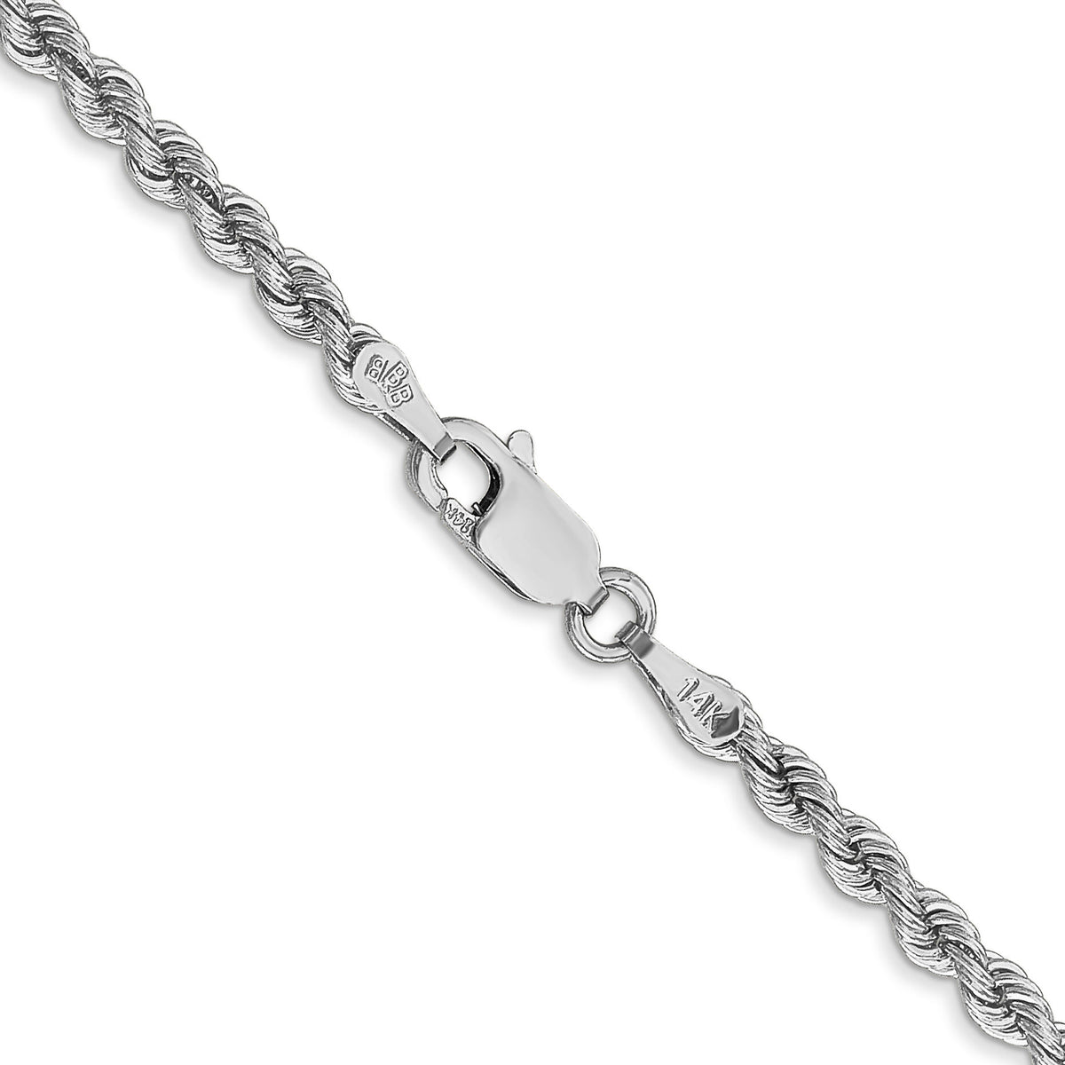 14K WG 2.75mm Regular Rope Chain-W021S-22