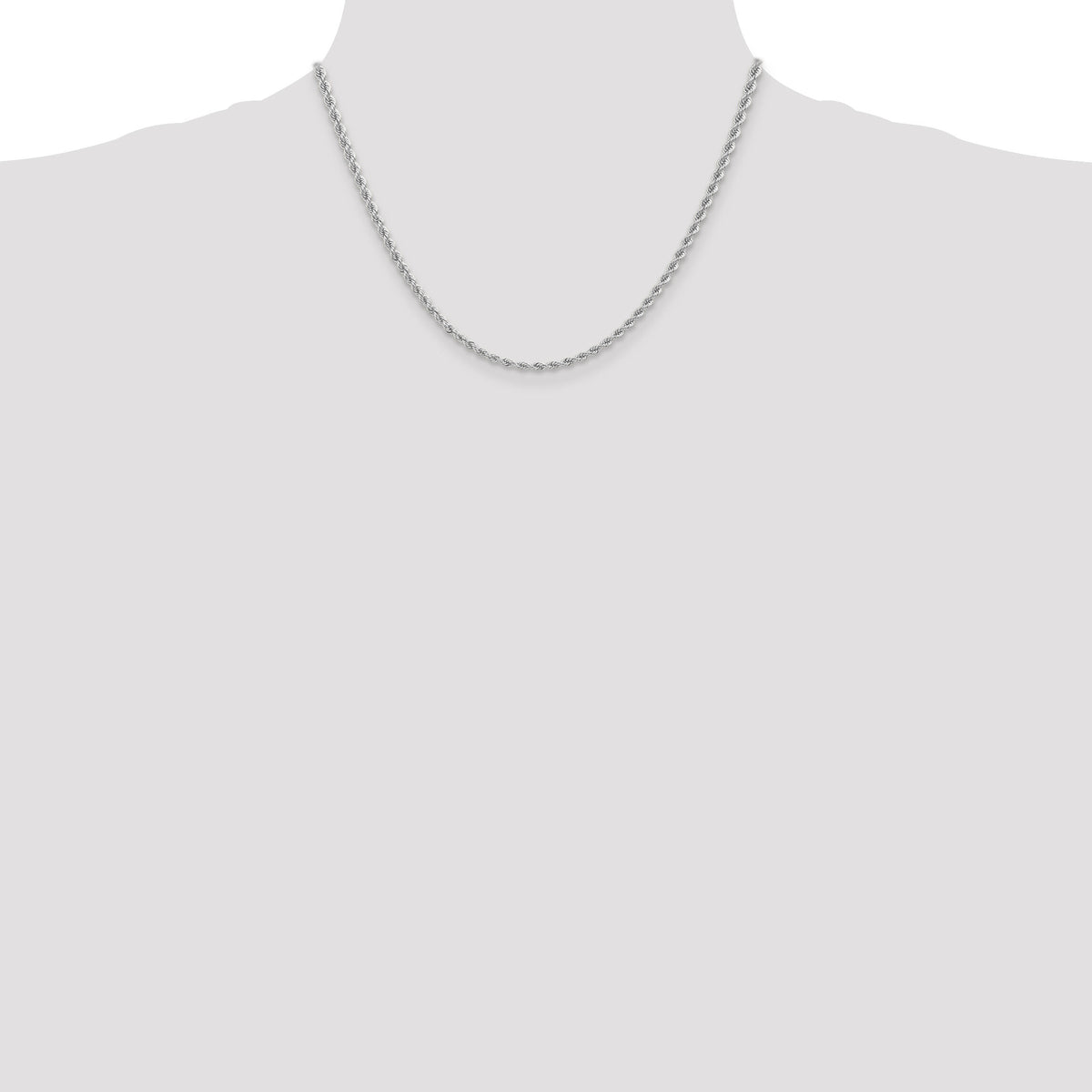 14K WG 2.75mm Regular Rope Chain-W021S-18