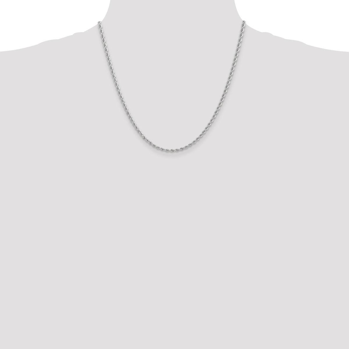 14K WG 2.75mm Regular Rope Chain-W021S-20