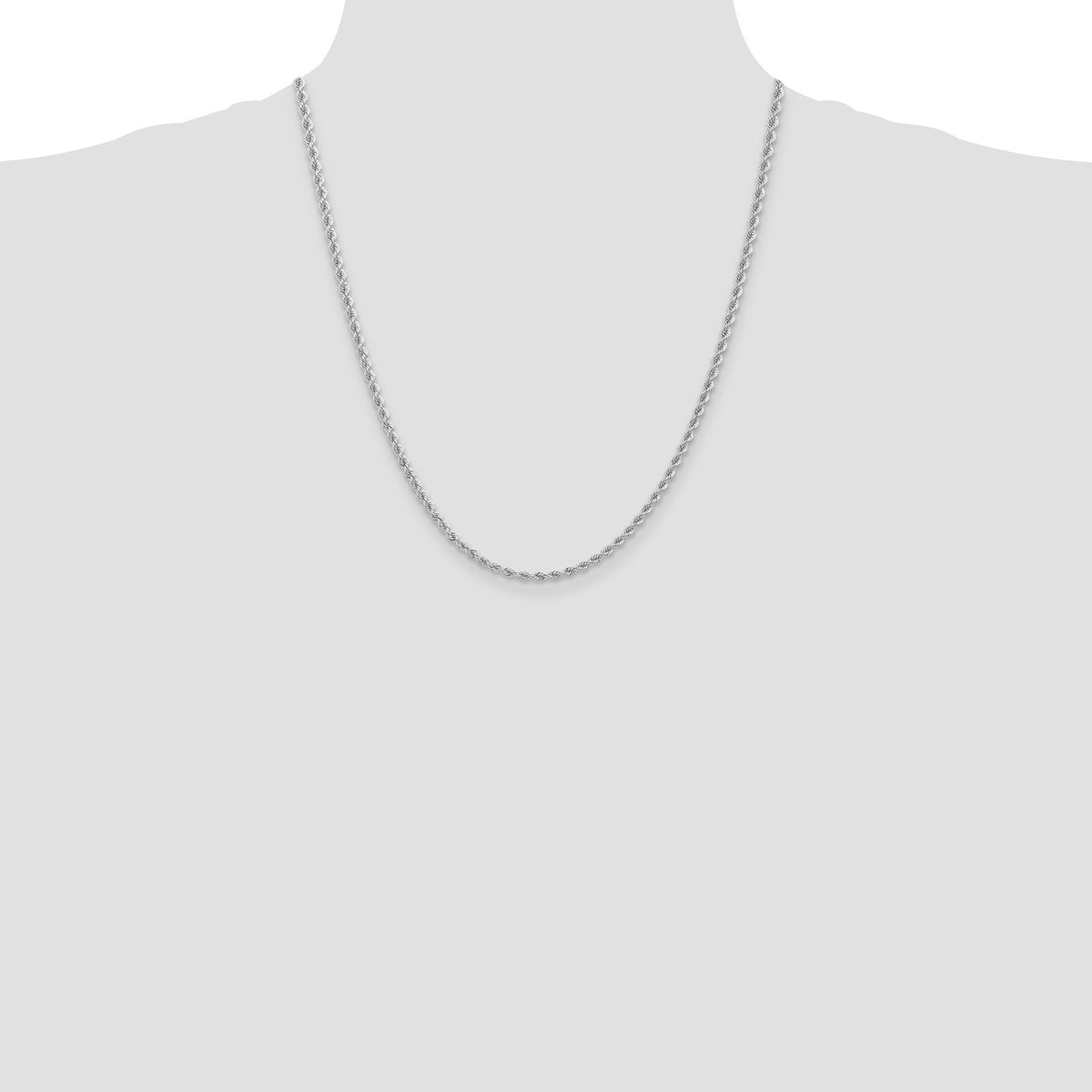 14K WG 2.75mm Regular Rope Chain-W021S-22