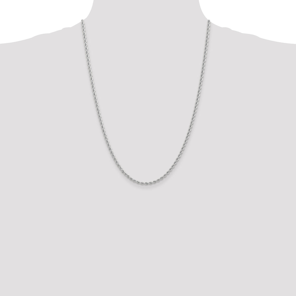 14K WG 2.75mm Regular Rope Chain-W021S-24