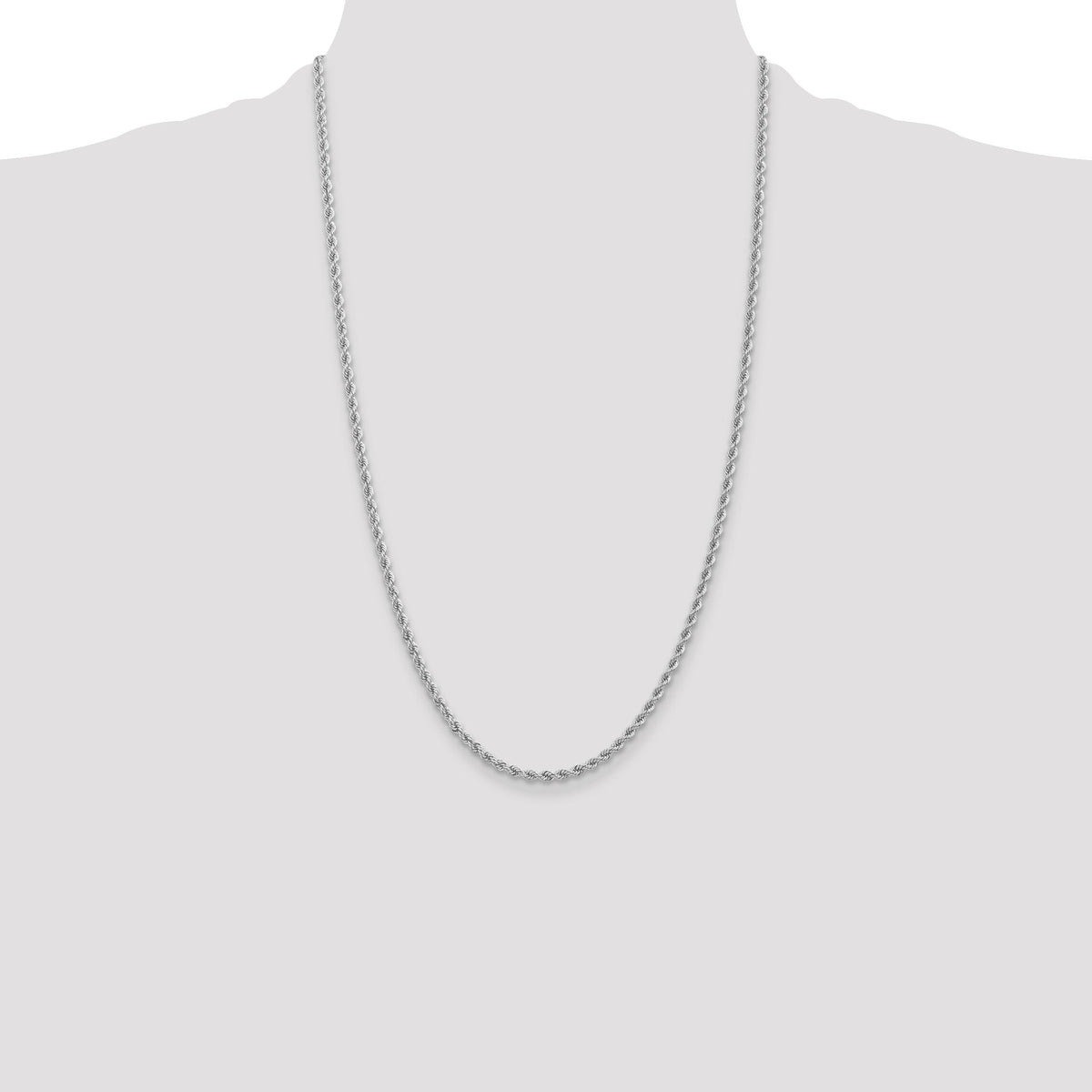 14K WG 2.75mm Regular Rope Chain-W021S-26